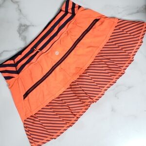 Lululemon Run Pace Setter Skirt, Skort Light Flare Inkwell Orange Blue Sz 6